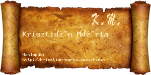 Krisztián Márta névjegykártya