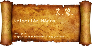 Krisztián Márta névjegykártya